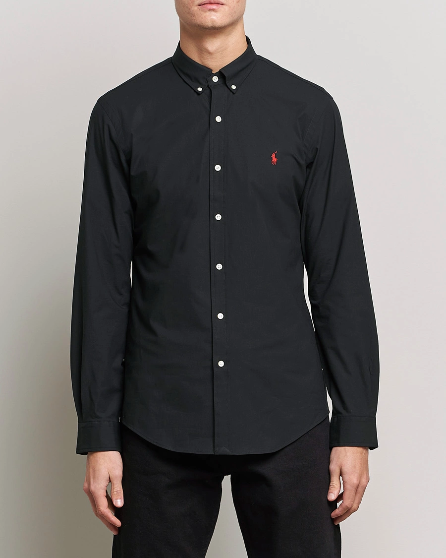 Herren | Freizeithemden | Polo Ralph Lauren | Slim Fit Shirt Poplin Polo Black