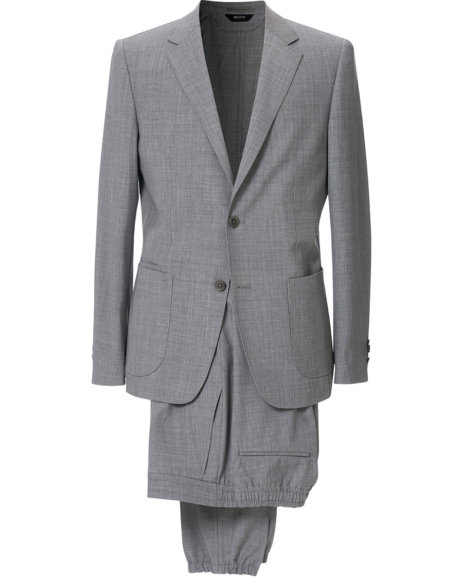 Herren | Anzüge | Z Zegna | Techmerino Washable Wool Suit Light Grey
