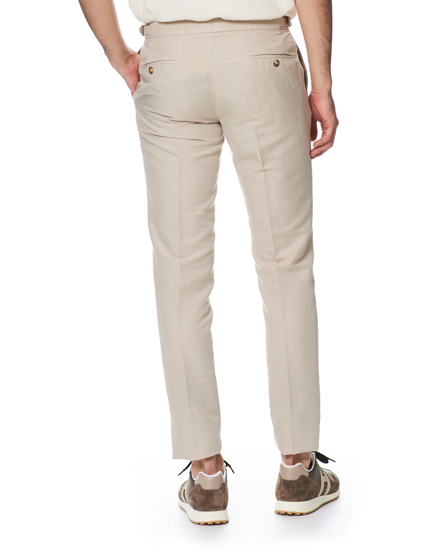 Herren | Hosen | Incotex | Slim Fit Pleated Chinolino Trousers Beige