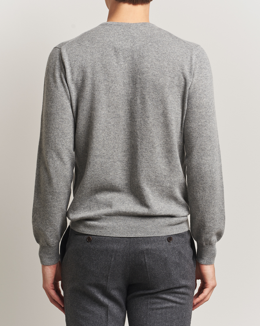 Herren | Pullover | Piacenza Cashmere | Cashmere Crew Neck Sweater Light Grey