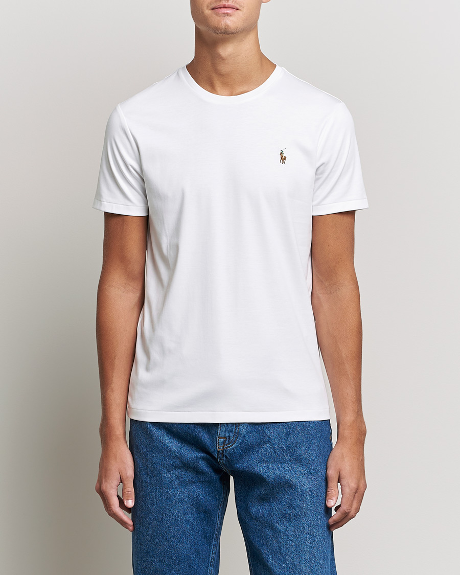 Herren | Kurzarm T-Shirt | Polo Ralph Lauren | Luxury Pima Cotton Crew Neck T-Shirt White