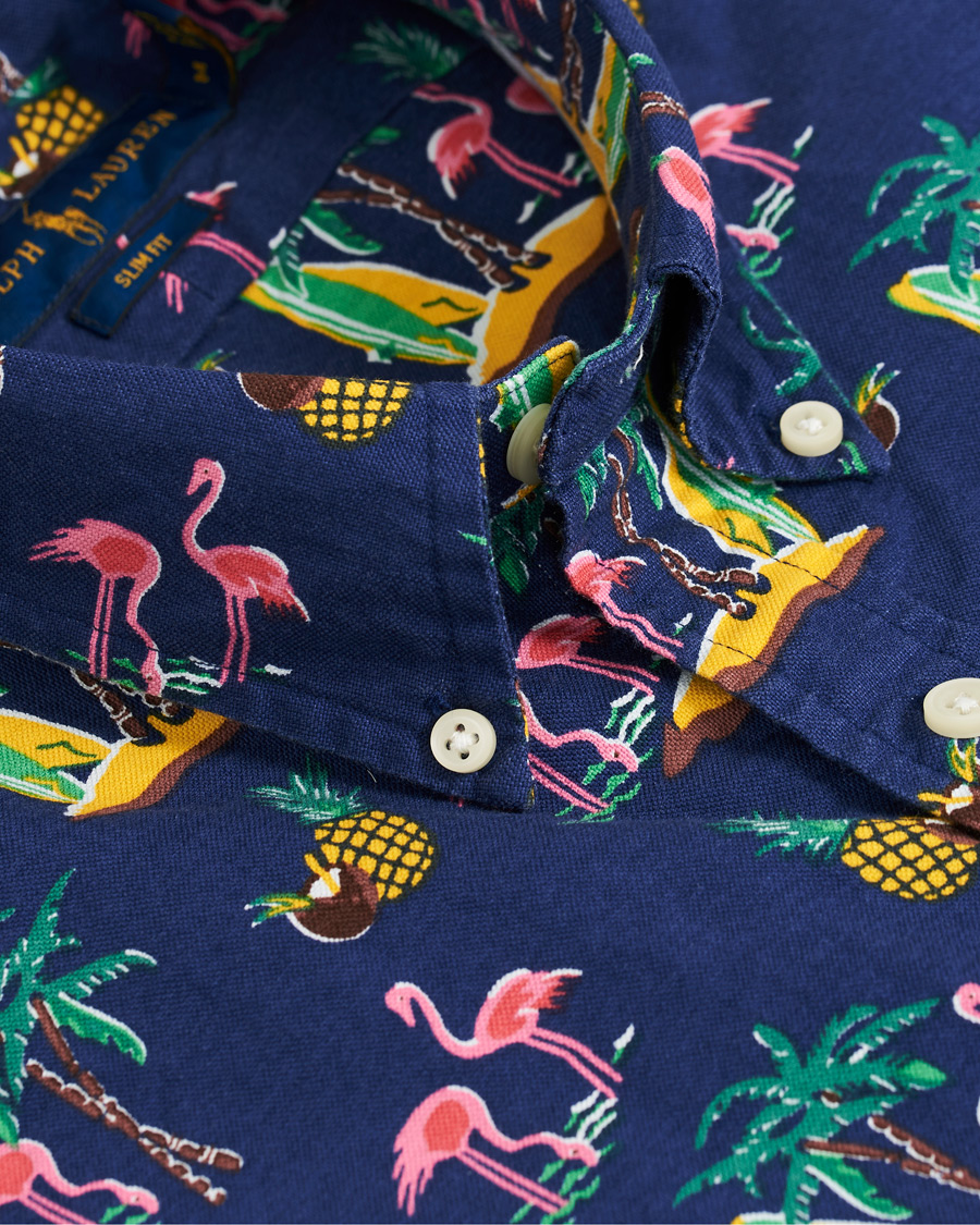 Herren | Hemden | Polo Ralph Lauren | Slim Fit Printed Short Sleeve Shirt Coconut Flamingo