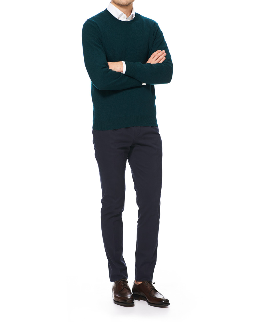 Herren | Pullover | Piacenza Cashmere | Cashmere Crew Neck Sweater Racing Green