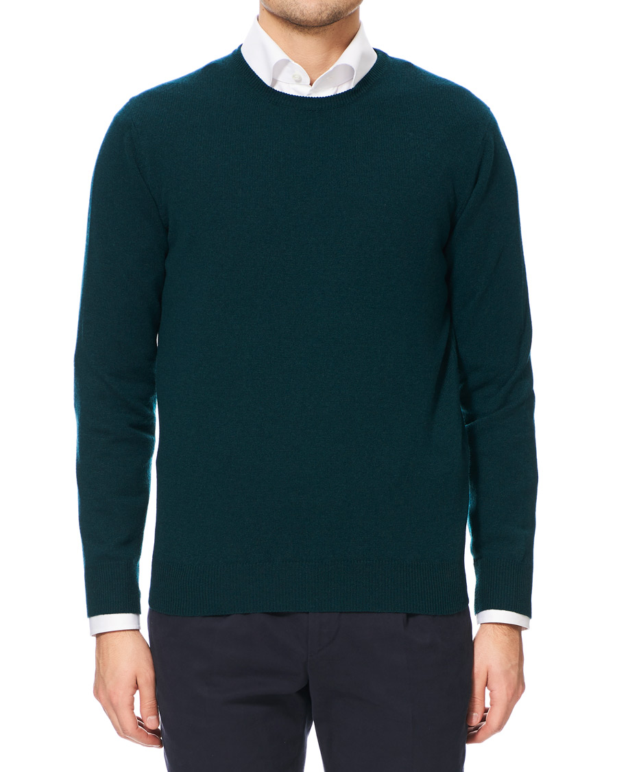Herren | Pullover | Piacenza Cashmere | Cashmere Crew Neck Sweater Racing Green