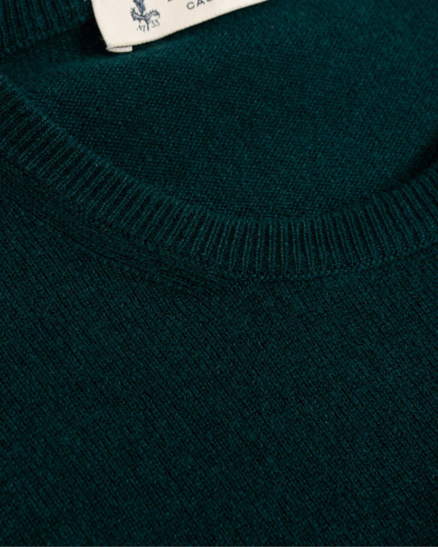 Herren | Pullover | Piacenza Cashmere | Cashmere Crew Neck Sweater Racing Green