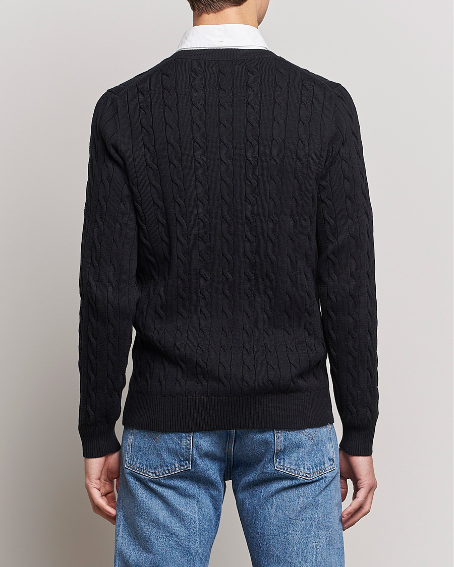 Herren | Pullover | GANT | Cotton Cable Crew Neck Pullover Black