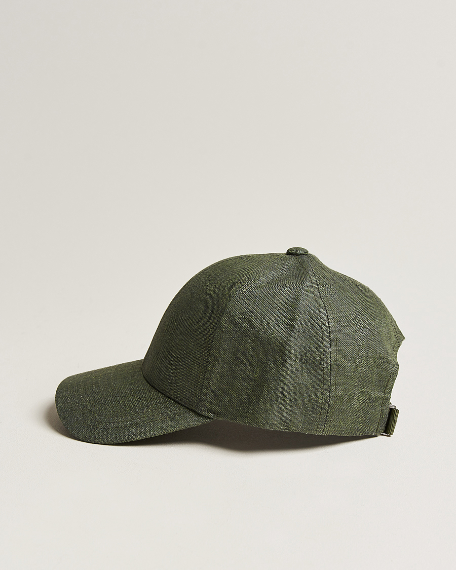 Herr | Varsity Headwear | Varsity Headwear | Linen Baseball Cap French Olive