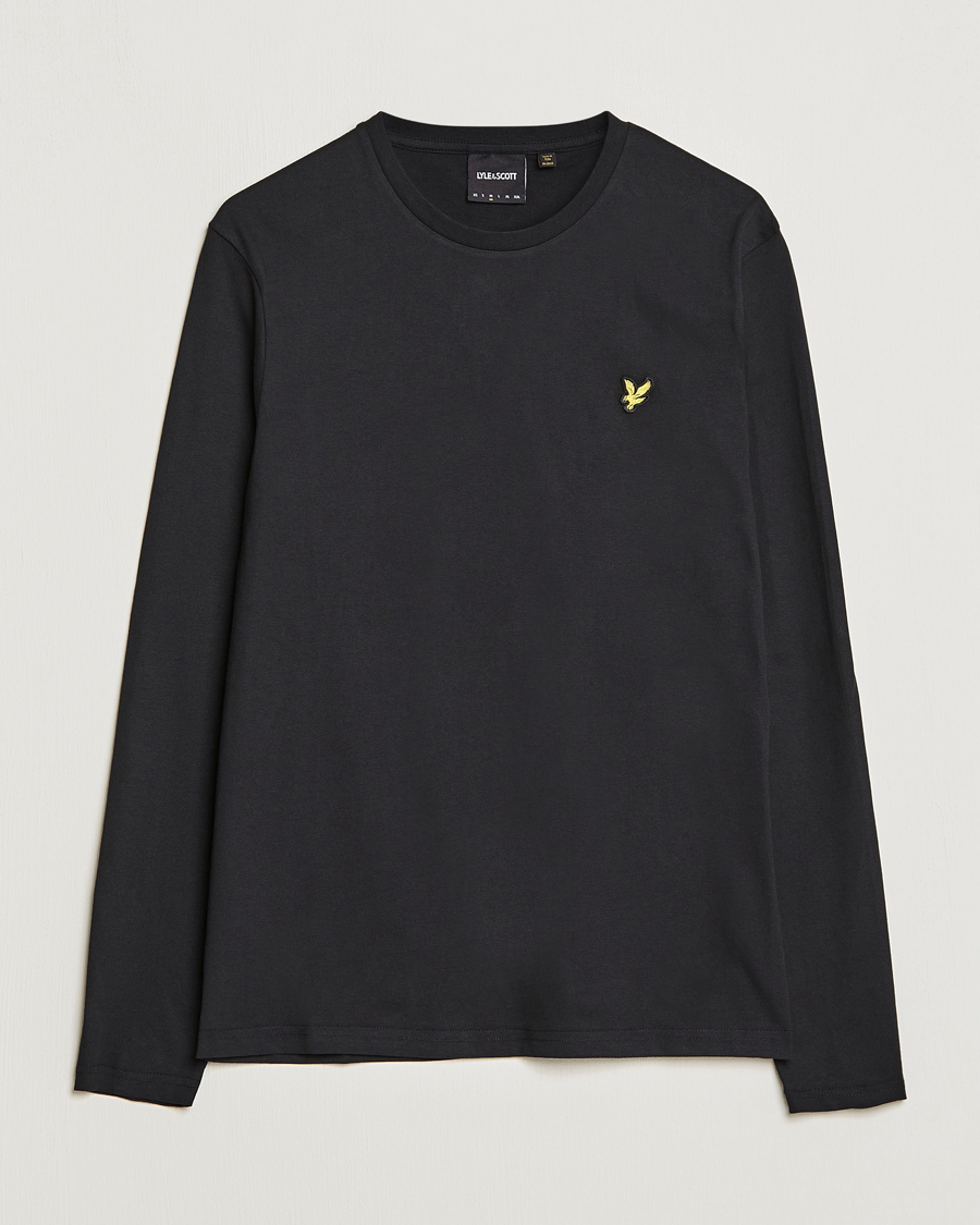 Herren | T-Shirts | Lyle & Scott | Long Sleeve Crew Neck T-Shirt Jet Black
