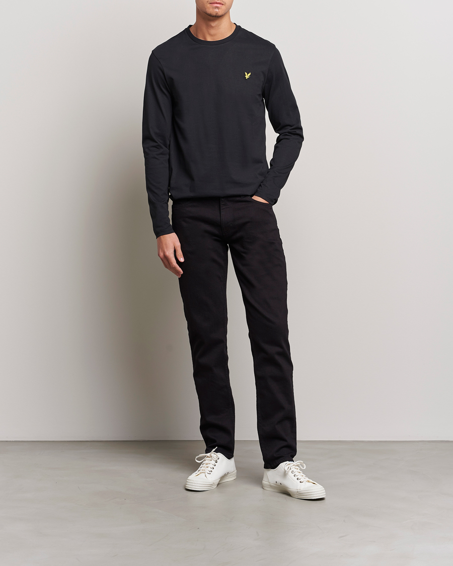 Herren | T-Shirts | Lyle & Scott | Long Sleeve Crew Neck T-Shirt Jet Black