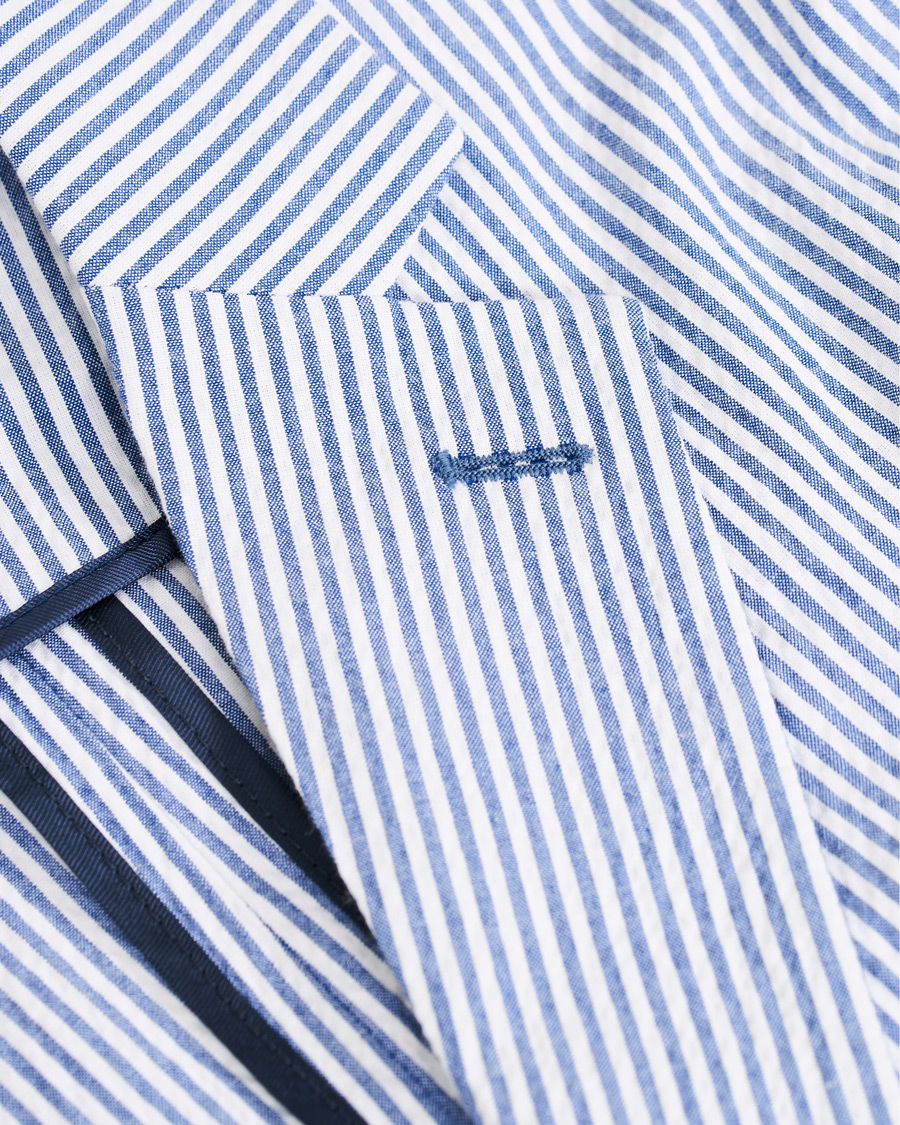 Herren | Sakkos | Morris | Resort Striped Seersucker Balzer Blue/White