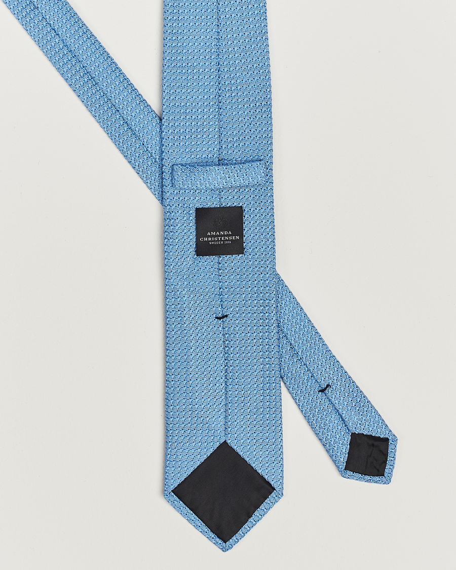 Herren | Amanda Christensen Silk Grenadine 8 cm Tie Sky Blue | Amanda Christensen | Silk Grenadine 8 cm Tie Sky Blue