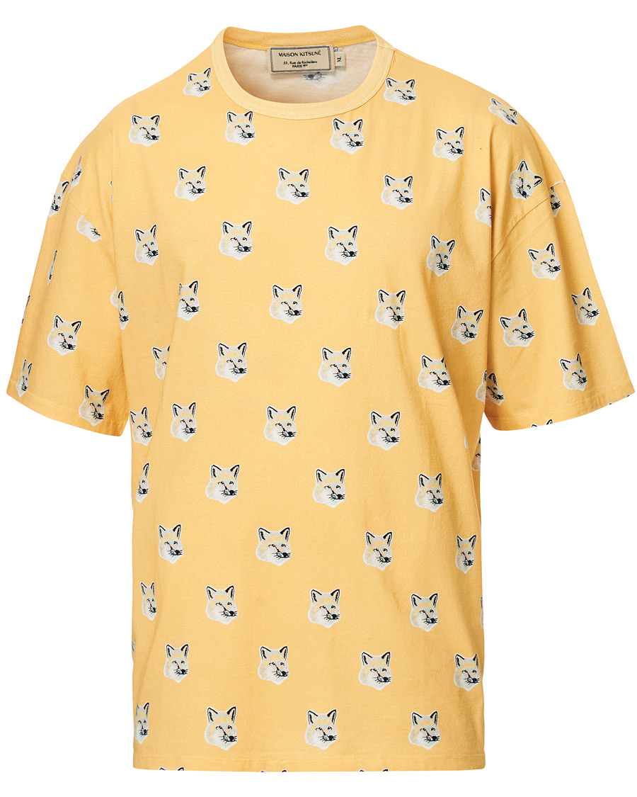 Herren | T-Shirts | Maison Kitsuné | All Over Pastel Fox Head T-shirt Yellow