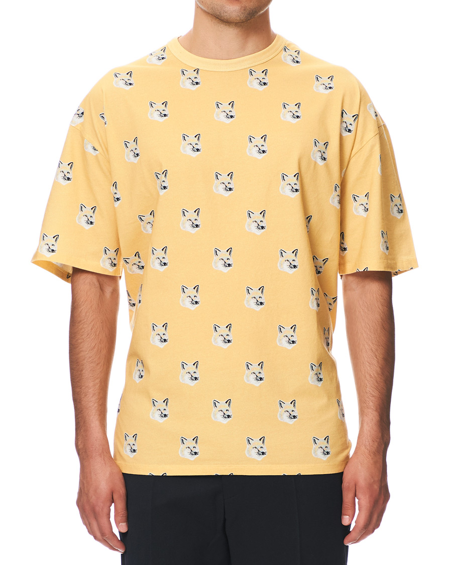 Herren | T-Shirts | Maison Kitsuné | All Over Pastel Fox Head T-shirt Yellow