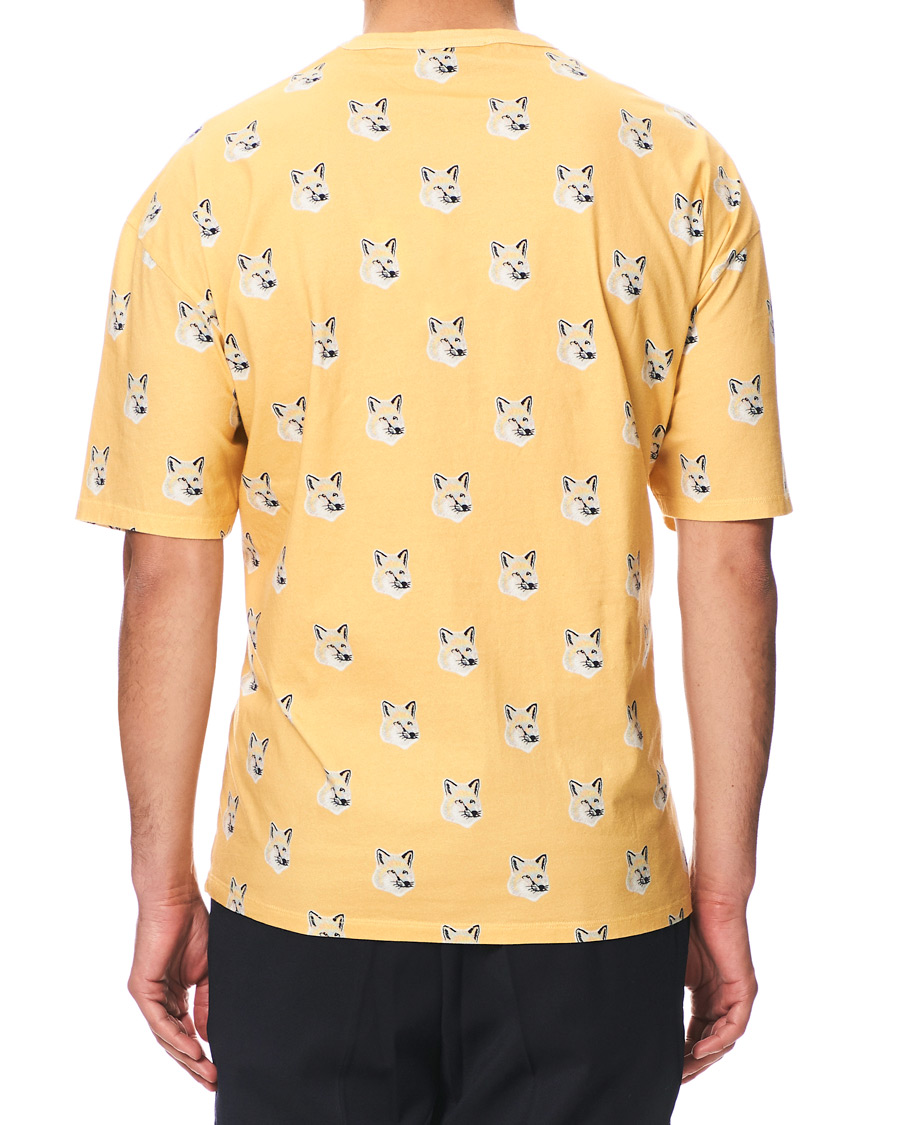 Herren | T-Shirts | Maison Kitsuné | All Over Pastel Fox Head T-shirt Yellow