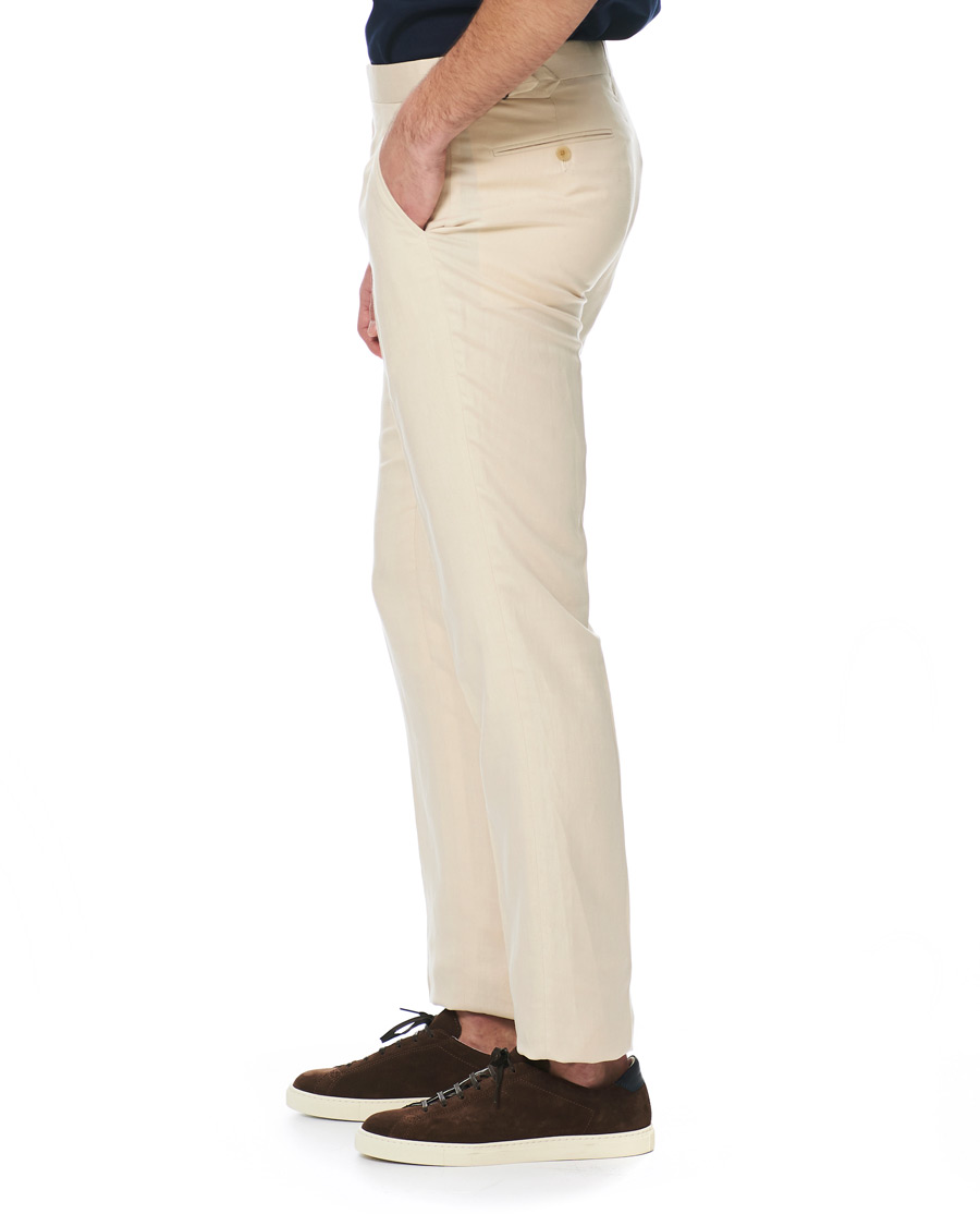 Herren | Hosen | Ralph Lauren Purple Label | Side-Adjuster Linen/Silk Trousers Beige