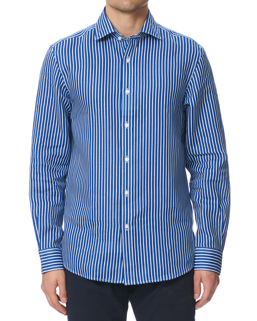 Herren | Hemden | Ralph Lauren Purple Label | Bengal Stripe Linen Shirt Blue/White