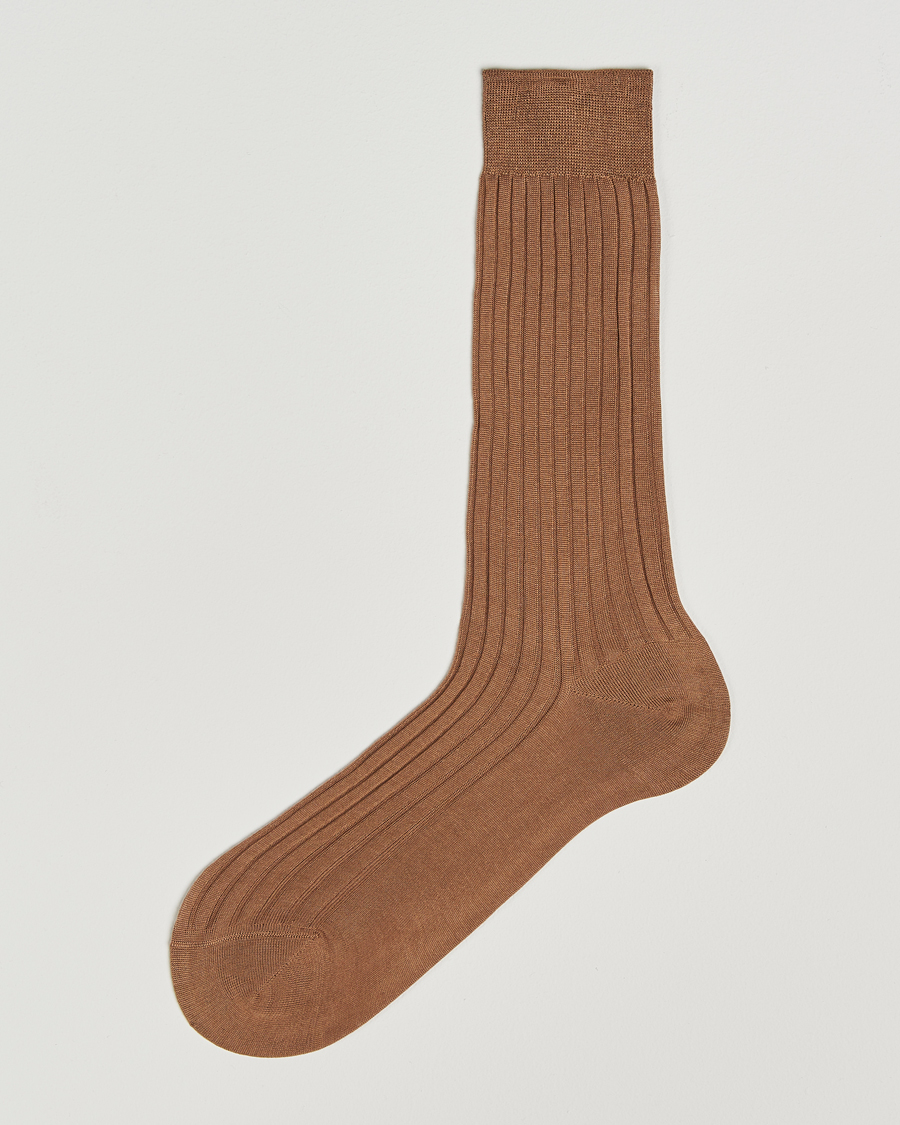 Herren | Unterwäsche | Bresciani | Cotton Ribbed Short Socks Light Brown
