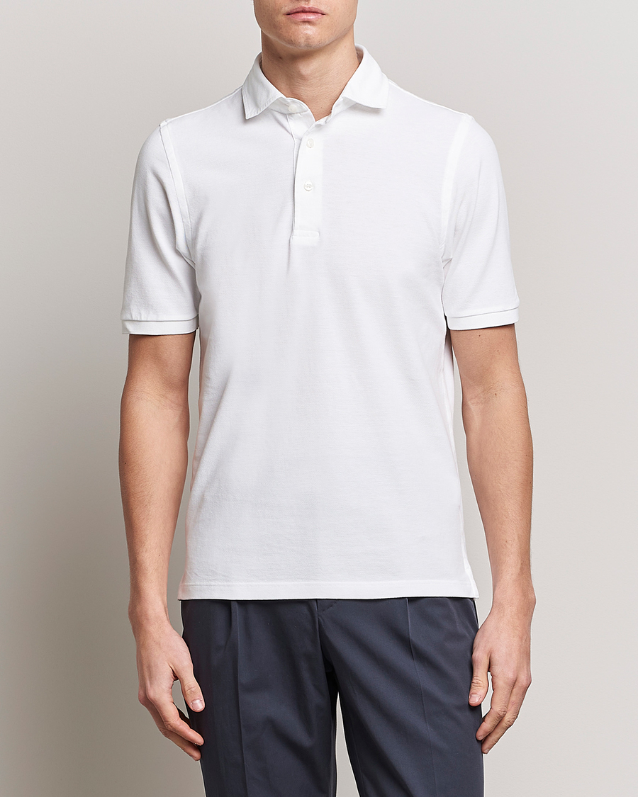 Herren | Kurzarm-Poloshirts | Gran Sasso | Washed Polo White