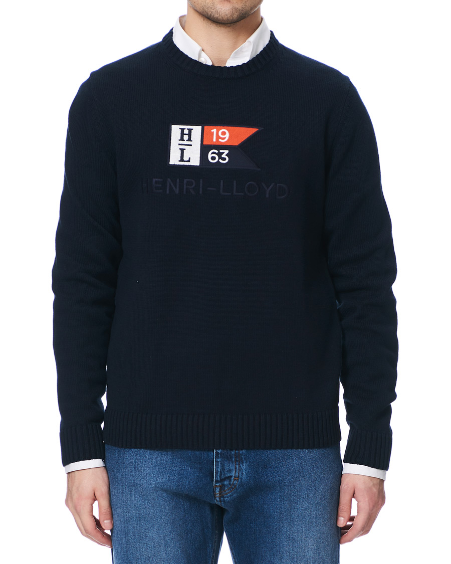 Herren | Pullover | Henri-Lloyd | Henri Lloyd Cross Flag Knitted Crew Neck Navy