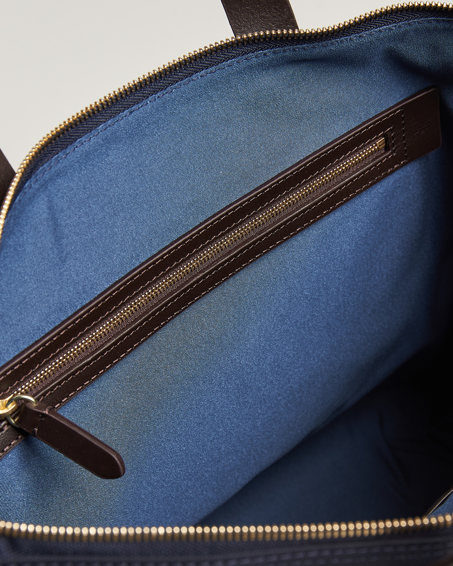 Herren | Mismo M/S Canvas Slim Brief Navy/Dark Brown | Mismo | M/S Canvas Slim Brief Navy/Dark Brown