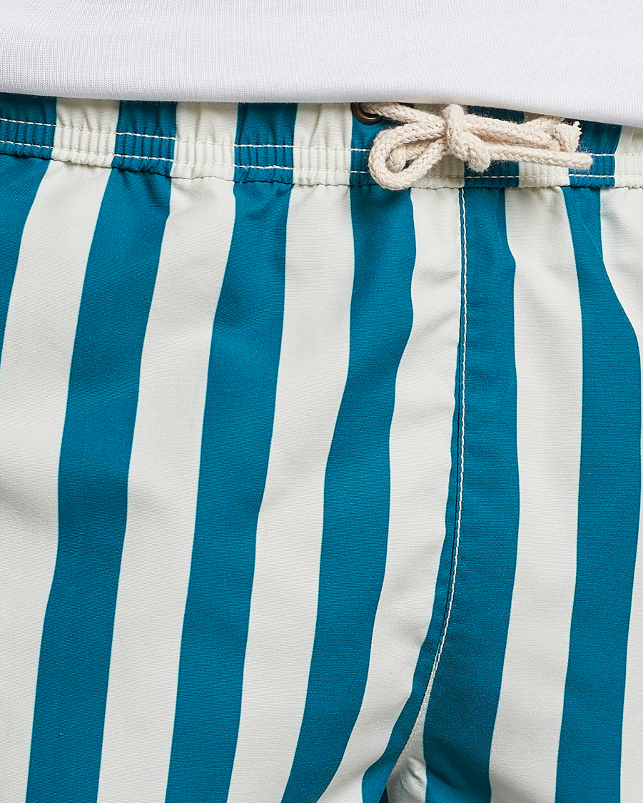 Herren | Ripa Ripa Paraggi Striped Swimshorts Green/White | Ripa Ripa | Paraggi Striped Swimshorts Green/White