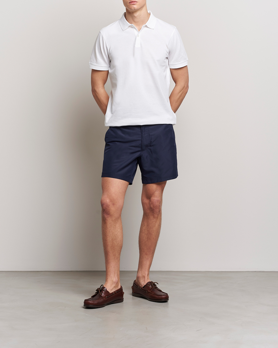 Herren | Badehosen | Sunspel | Recycled Seaqual Tailored Swim Shorts Navy