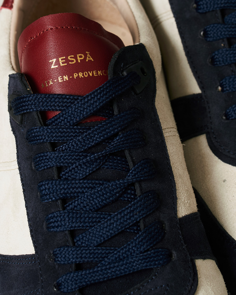 Herren | Zespà ZSP6 Suede Runner Sneakers Off White/Cerise | Zespà | ZSP6 Suede Runner Sneakers Off White/Cerise