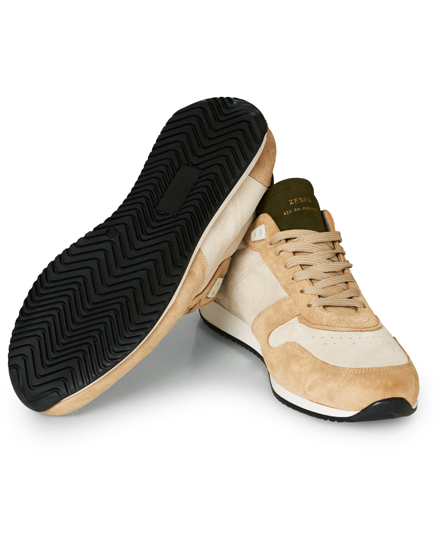 Herren | Zespà ZSP6 Suede Runner Sneakers Off White/Savane | Zespà | ZSP6 Suede Runner Sneakers Off White/Savane