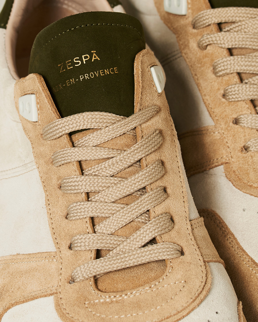 Herren | Zespà ZSP6 Suede Runner Sneakers Off White/Savane | Zespà | ZSP6 Suede Runner Sneakers Off White/Savane