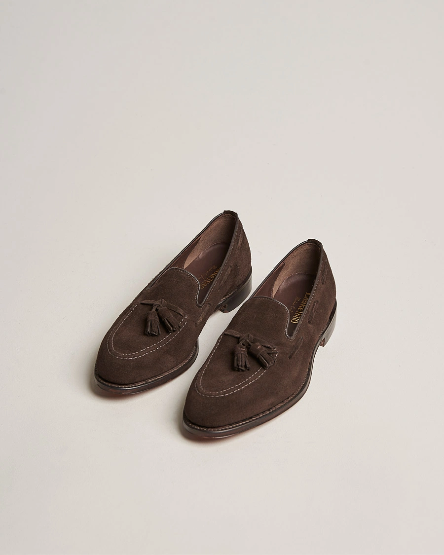 Herren | Handgefertigte Schuhe - Schuhspanner inklusive | Loake 1880 | Russell Tassel Loafer Chocolate Brown Suede