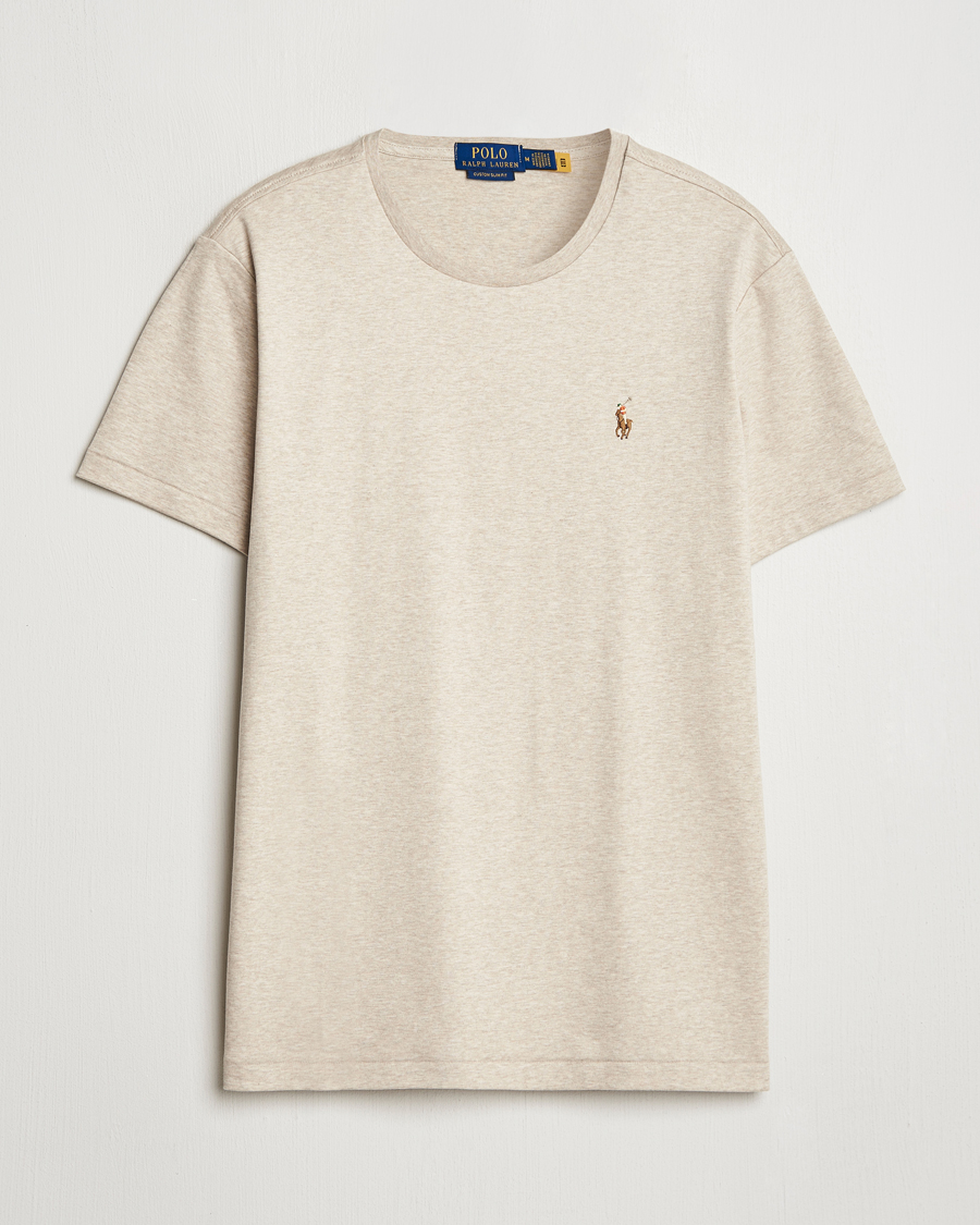 Herren | T-Shirts | Polo Ralph Lauren | Luxury Pima Cotton Crew Neck T-Shirt Dune Heather