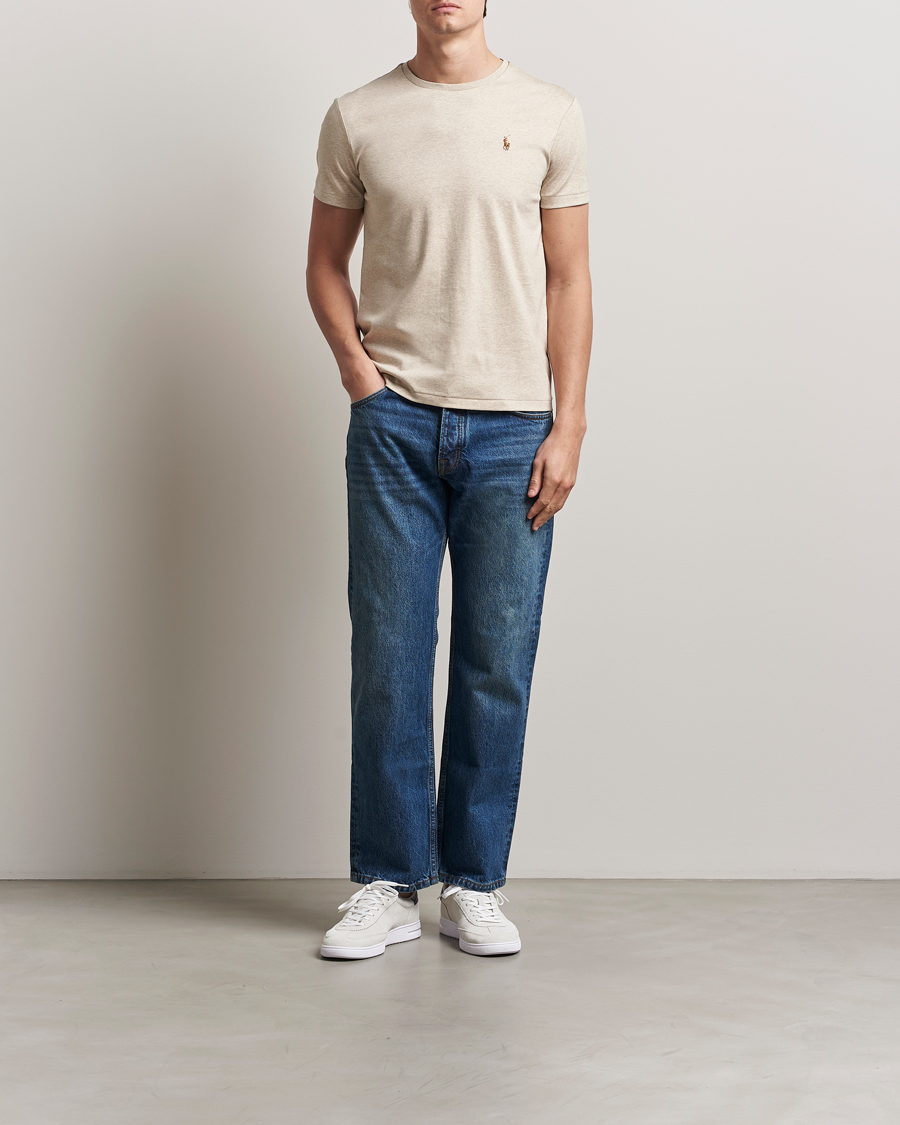 Herren | T-Shirts | Polo Ralph Lauren | Luxury Pima Cotton Crew Neck T-Shirt Dune Heather