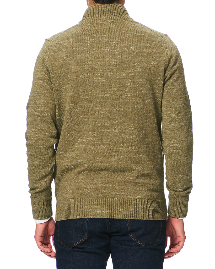 Herren | Pullover | Morris | Randall Cotton Half-Zip Sweater Olive