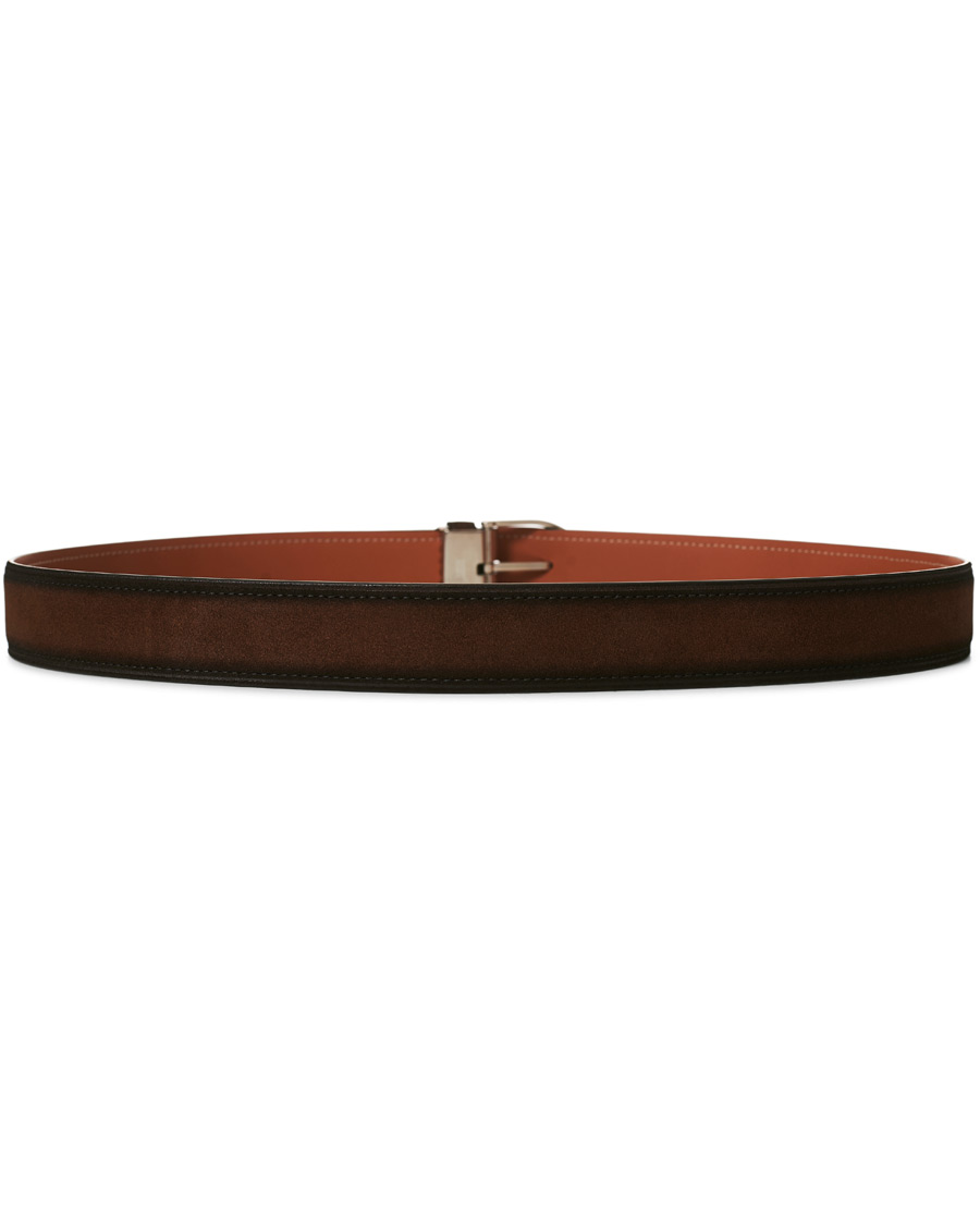 Herren | Montblanc Horseshoe Buckle Belt 35mm Light Brown Suede | Montblanc | Horseshoe Buckle Belt 35mm Light Brown Suede