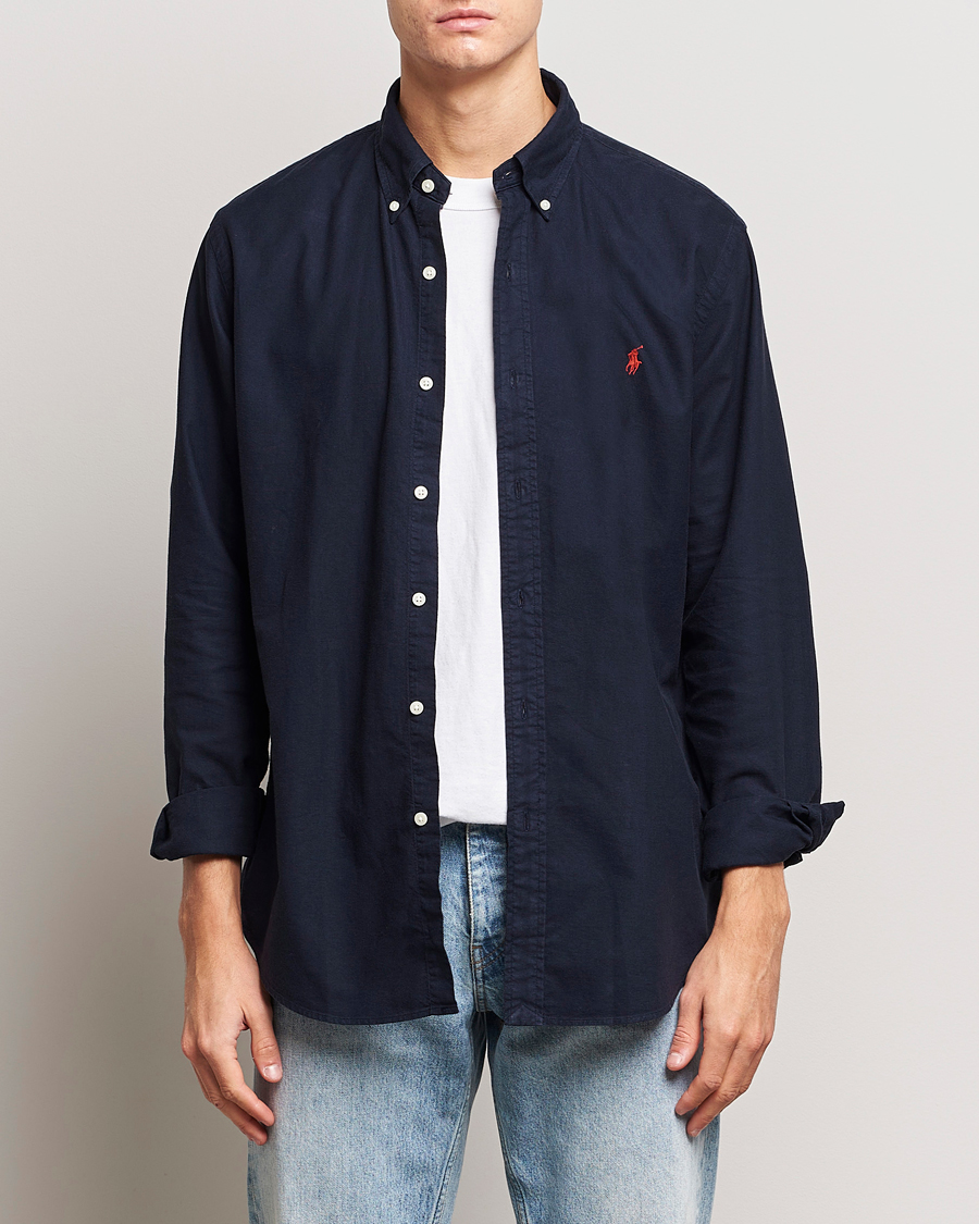 Herr | Kläder | Polo Ralph Lauren | Custom Fit Garment Dyed Oxford Shirt Navy