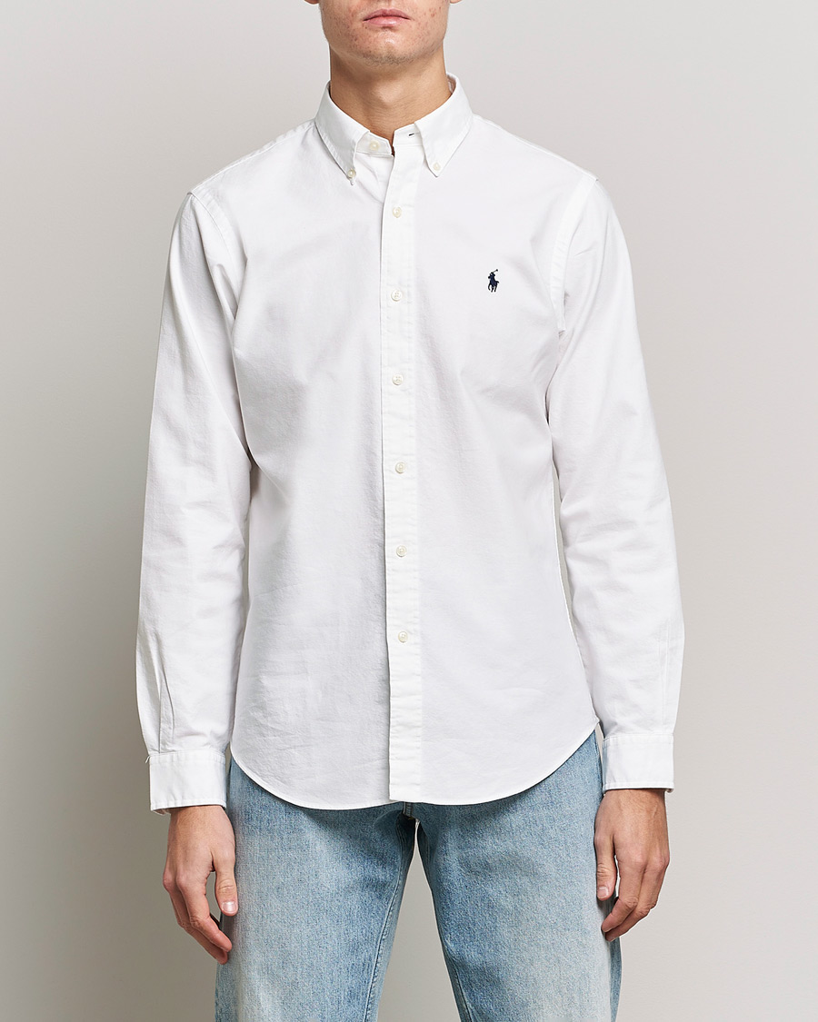 Herren | Freizeithemden | Polo Ralph Lauren | Custom Fit Garment Dyed Oxford Shirt White
