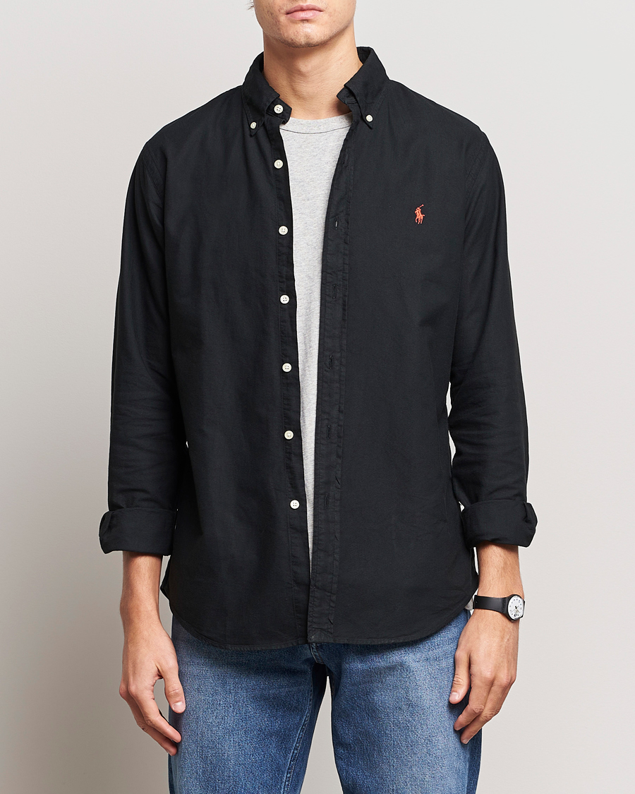 Herren | Freizeithemden | Polo Ralph Lauren | Custom Fit Garment Dyed Oxford Shirt Black