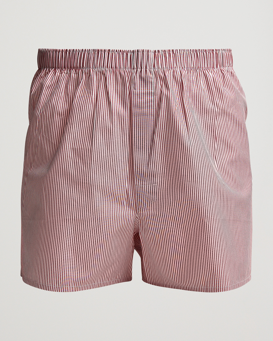 Herren | Unterwäsche | Sunspel | Classic Woven Cotton Boxer Shorts Red/White