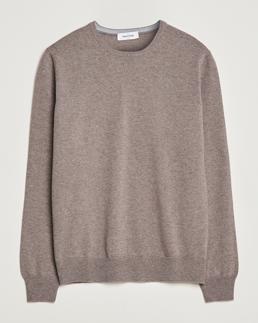 Herren | Pullover | Gran Sasso | Wool/Cashmere Crew Neck Mud Brown