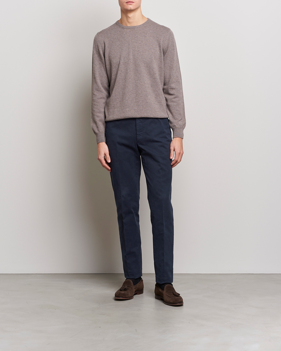 Herren | Pullover | Gran Sasso | Wool/Cashmere Crew Neck Mud Brown