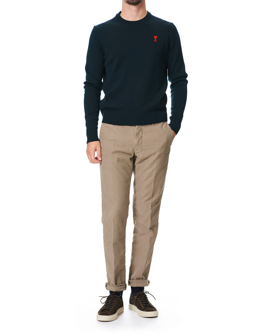 Herren | Pullover | AMI | Heart Logo Merino Sweater Dark Green