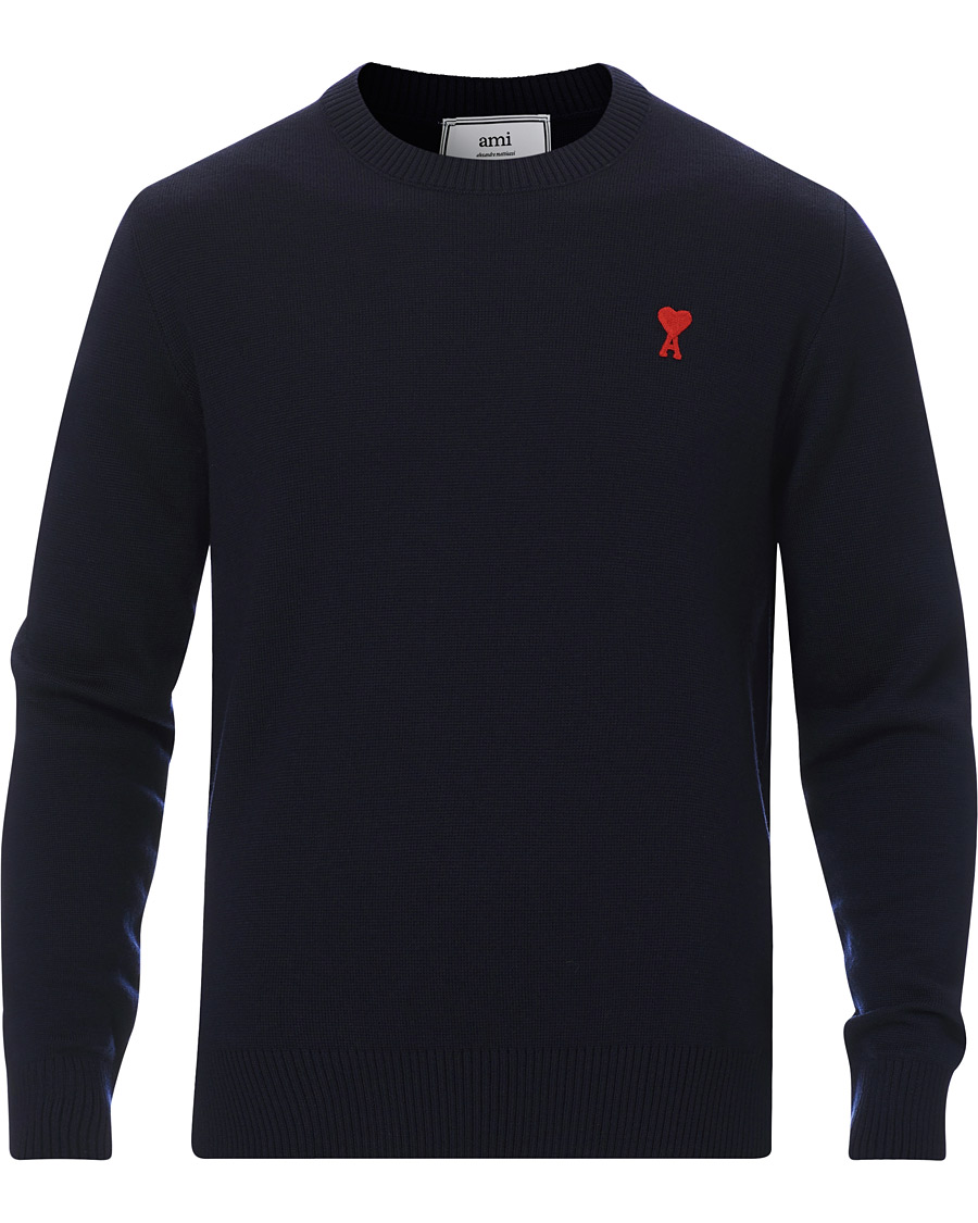 Herren | Pullover | AMI | Heart Logo Merino Sweater Navy