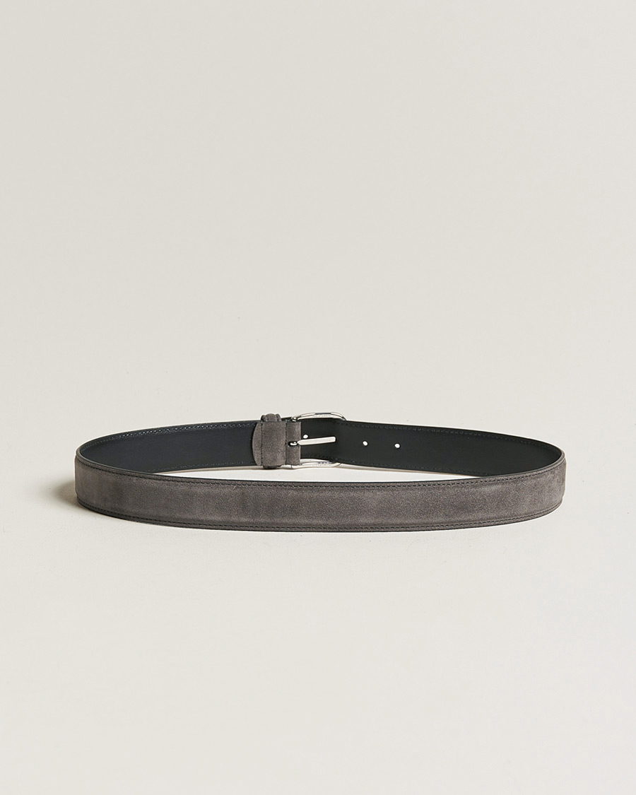 Herren | Gürtel | Anderson's | Suede 3,5 cm Belt Grey