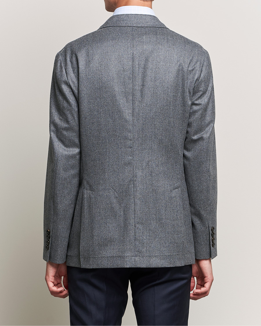 Herren | Sakkos | Brunello Cucinelli | Double Breasted Flannel Blazer Grey Melange