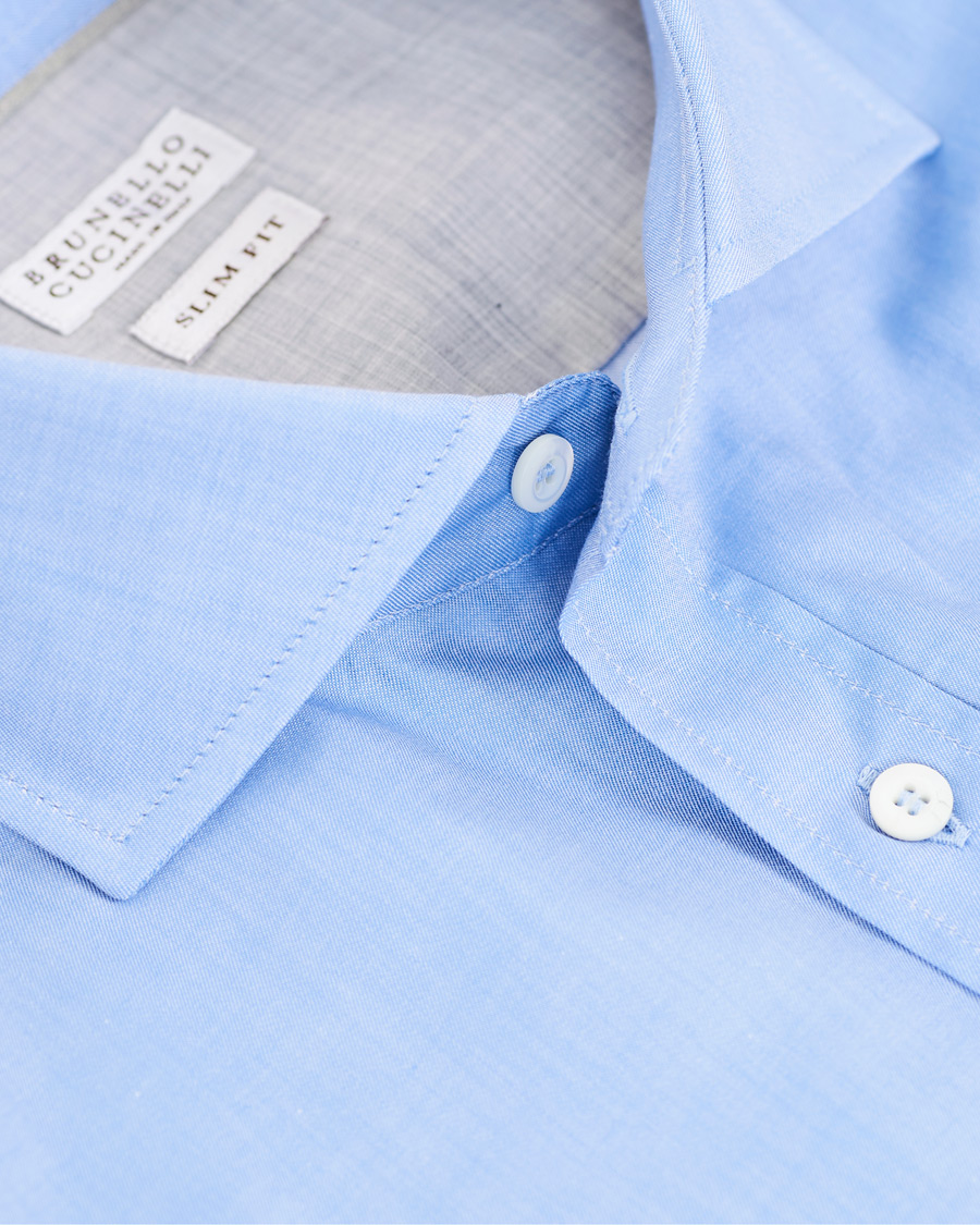 Herren | Hemden | Brunello Cucinelli | Slim Fit Twill Shirt Blue