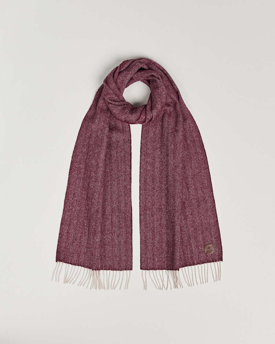 Herren | Schals | Amanda Christensen | Wool Herringbone Scarf Wine
