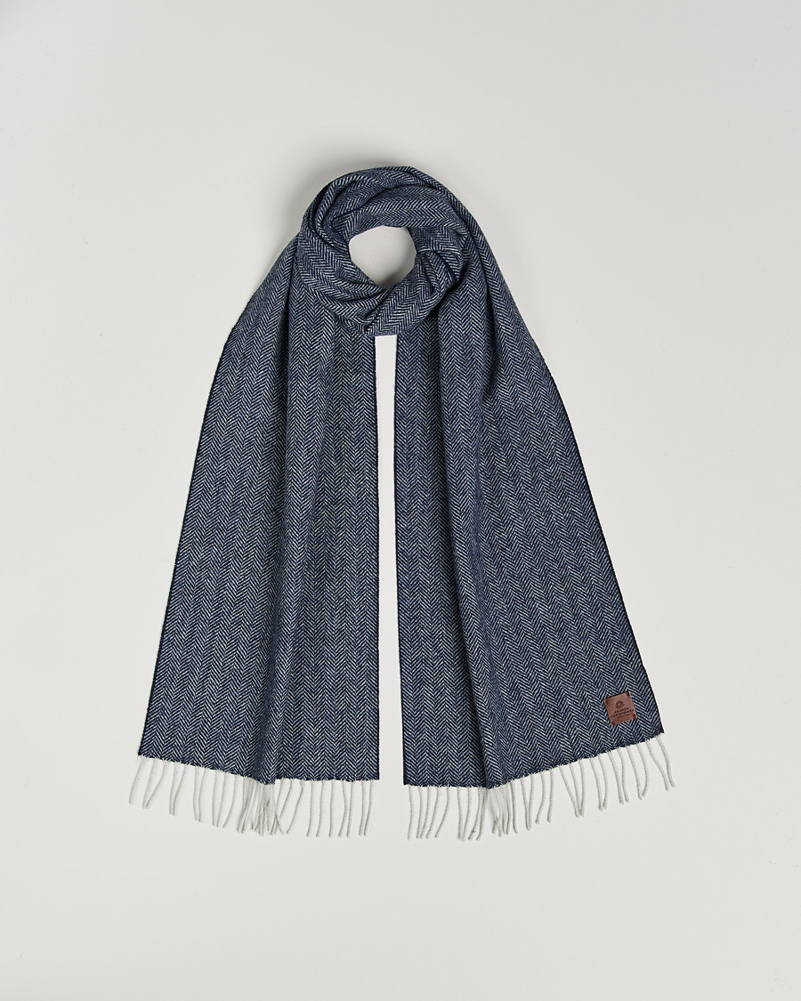 Herren | Schals | Amanda Christensen | Wool Herringbone Scarf Navy