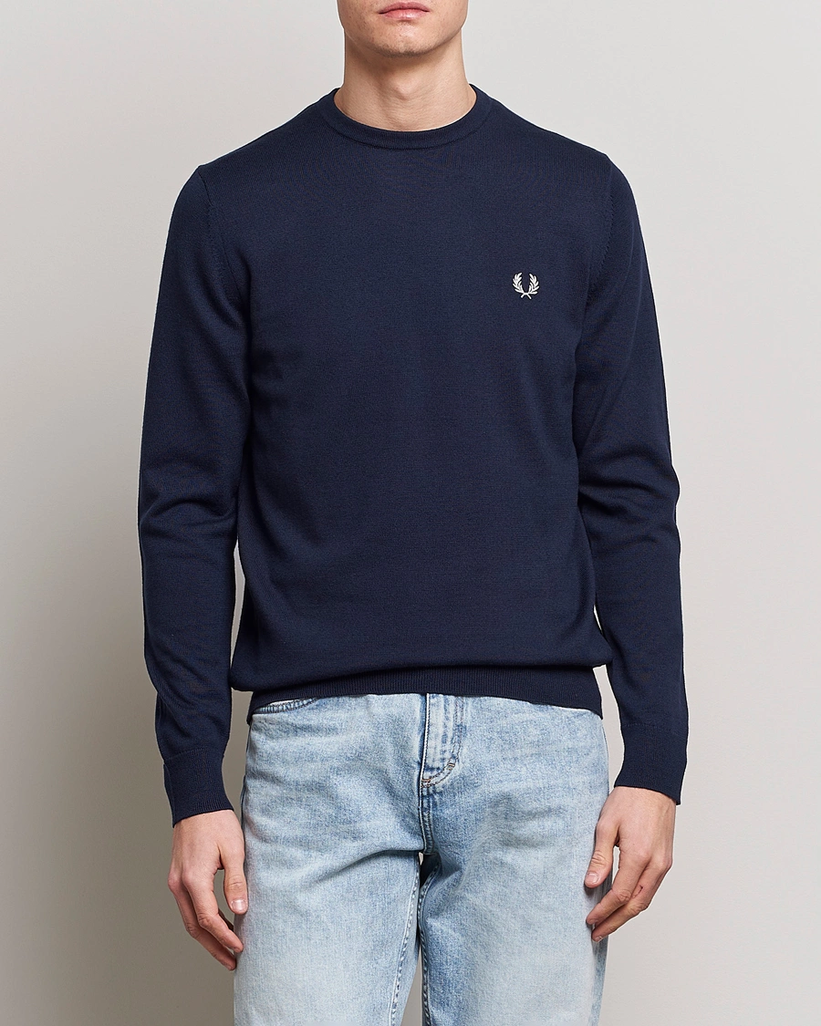 Herren | Fred Perry | Fred Perry | Classic Crew Neck Jumper Navy