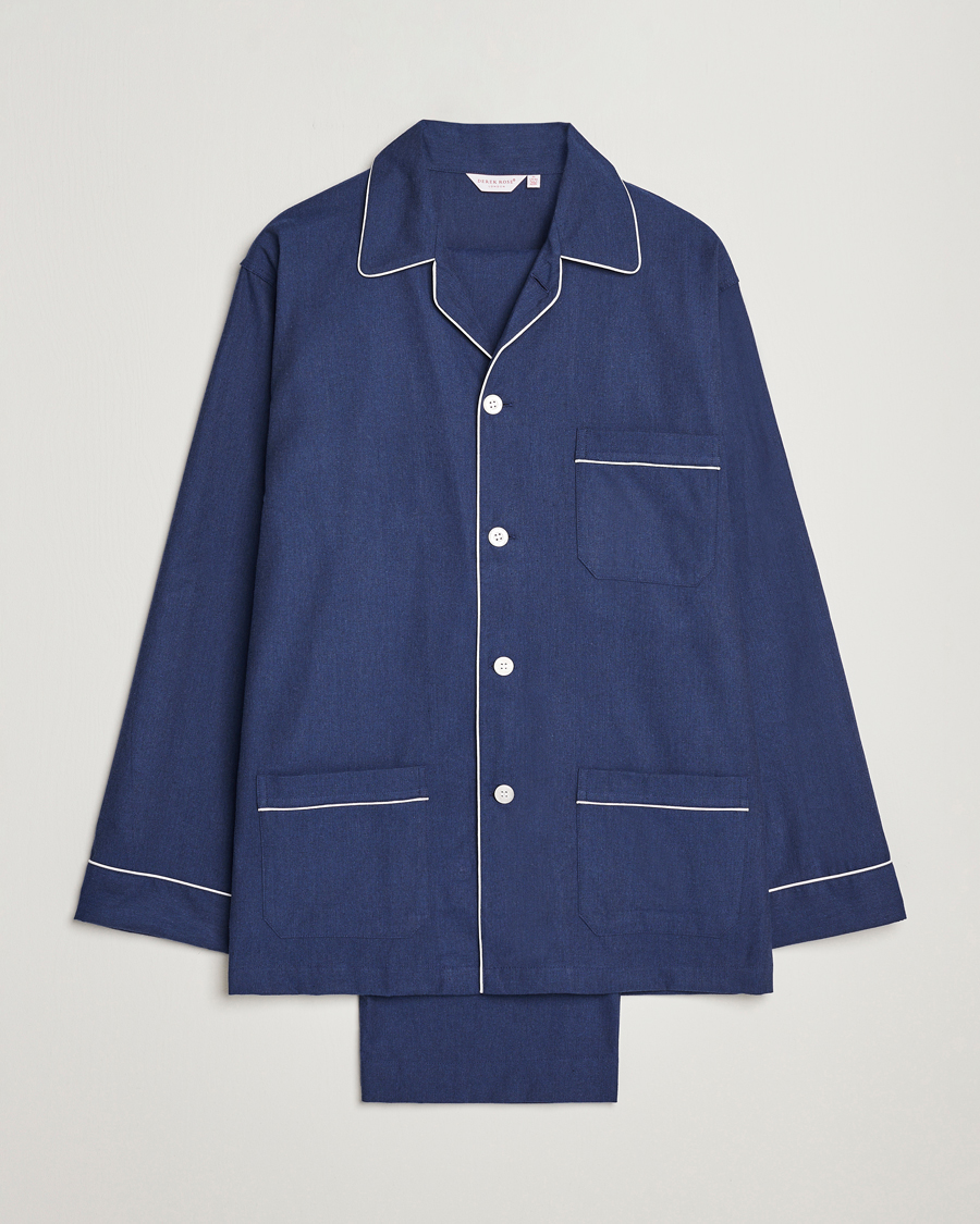 Herren | Schlafanzüge & Bademäntel | Derek Rose | Brushed Cotton Flanell Pyjama Set Navy
