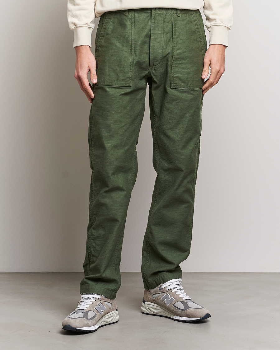 Herr | Japanese Department | orSlow | Slim Fit Original Sateen Fatigue Pants Green
